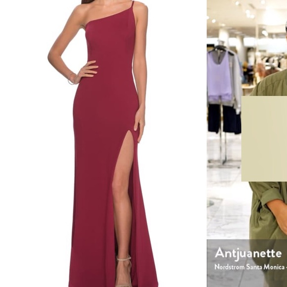 la femme burgundy dress